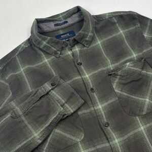 Roark Revival Cassidy Men's M Plaid Button Down Green Cotton Classic Fit Shirt